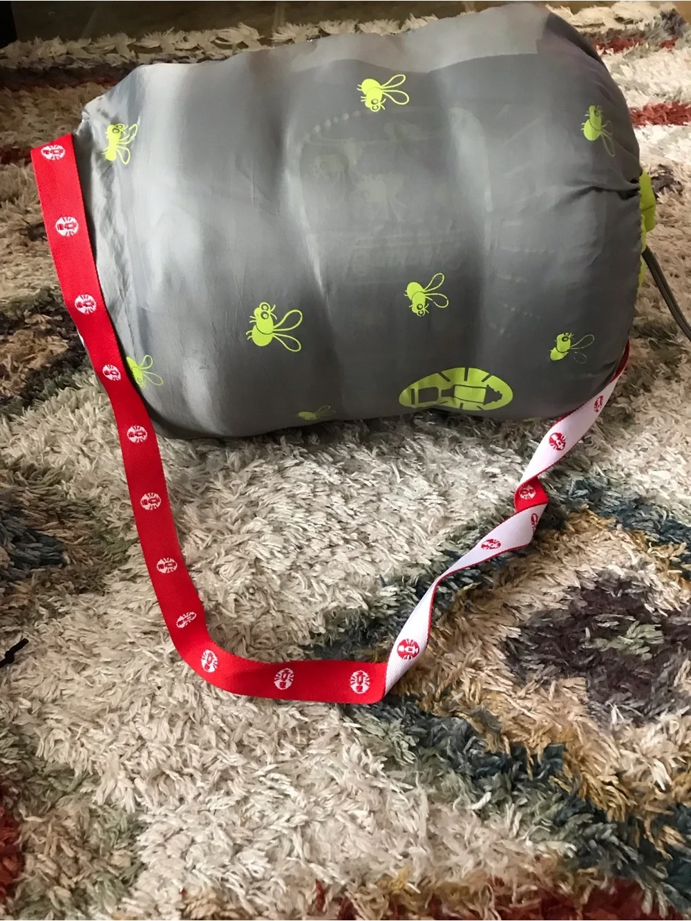 Coleman Gray and Lime Green Kids' Camping Sleeping Bag up to 5 ft